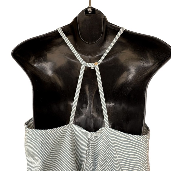 Girl Krazy women’s white and blue straips halter top 100 % cotton sz M preloved - Picture 6 of 9